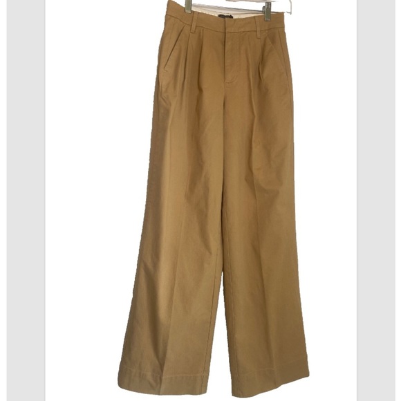 Vineyard Vines Martha's Vineyard Pleated High Rise Wide Leg Trouser Chino Pant 0 - Picture 2 of 7